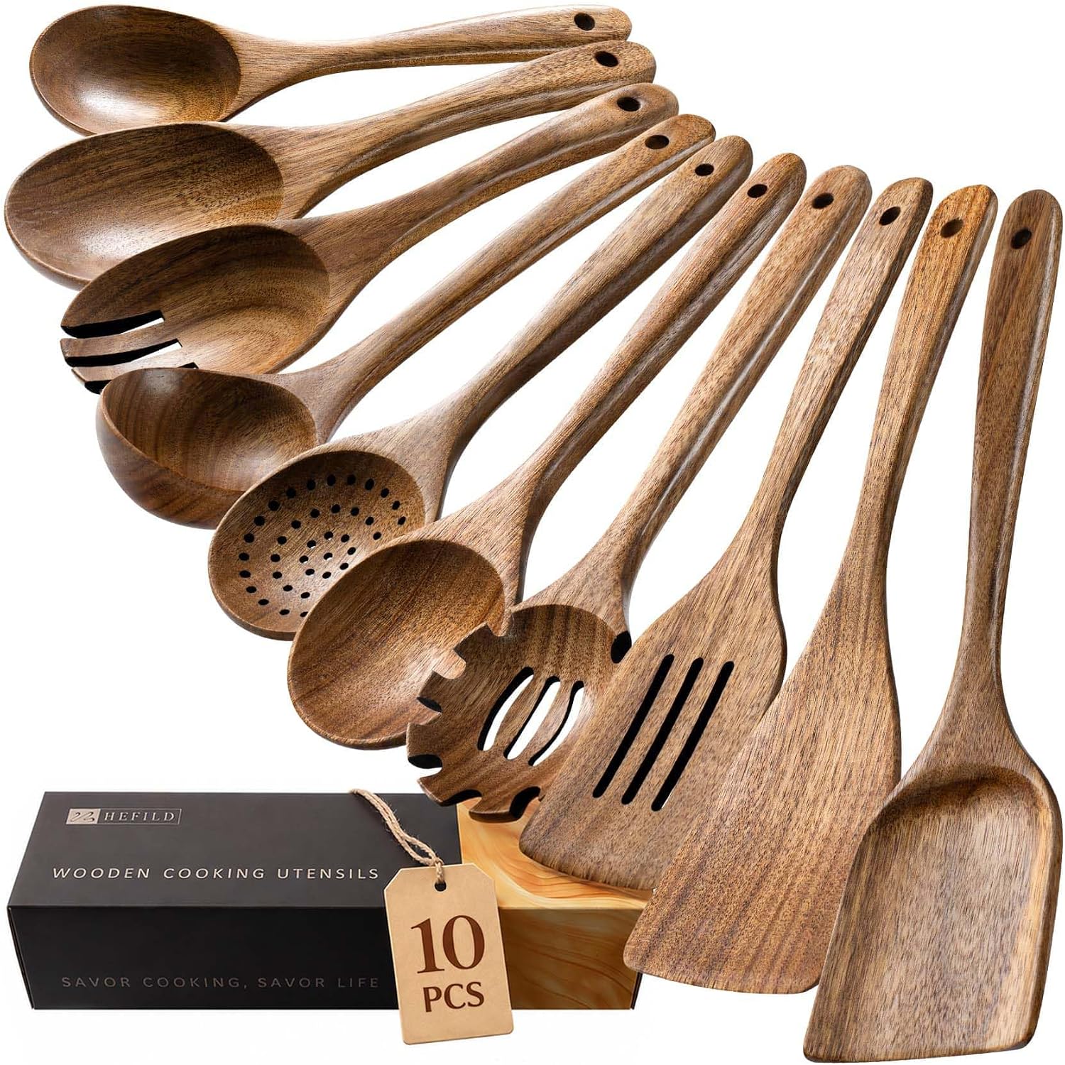 10 Piece Acacia Cooking Utensil Set