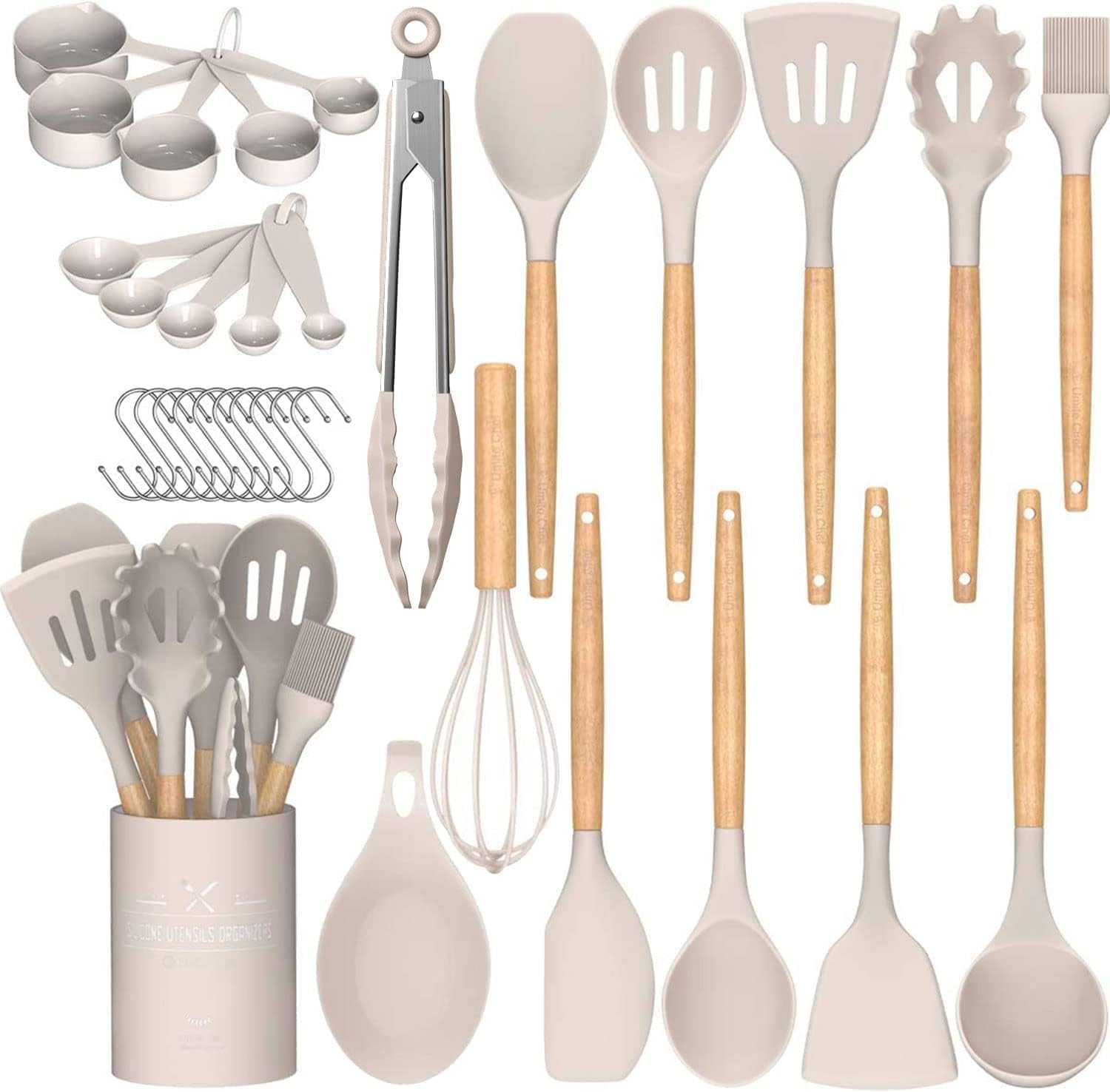 33 Piece Neutral Silicone Utensil Set