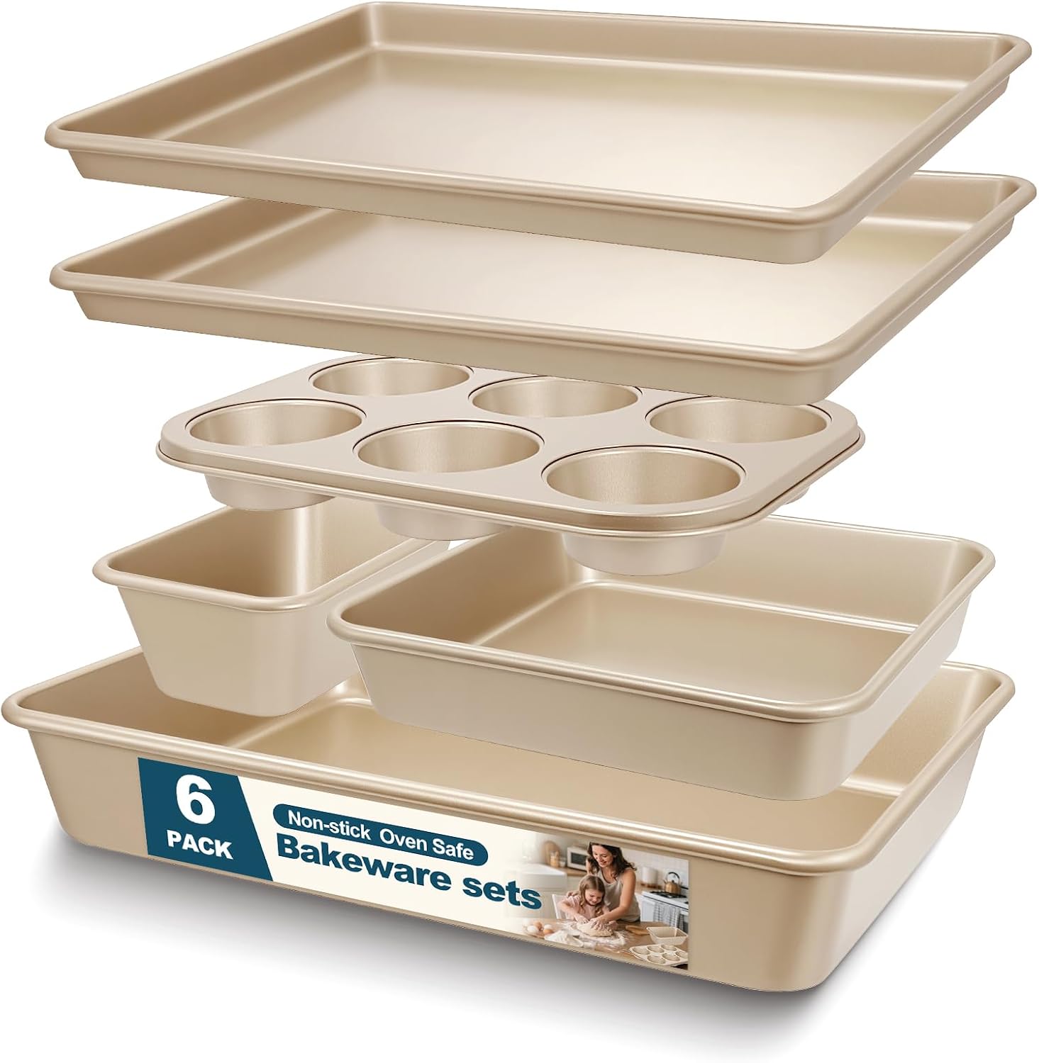 6 Piece Stackable Bakeware Set