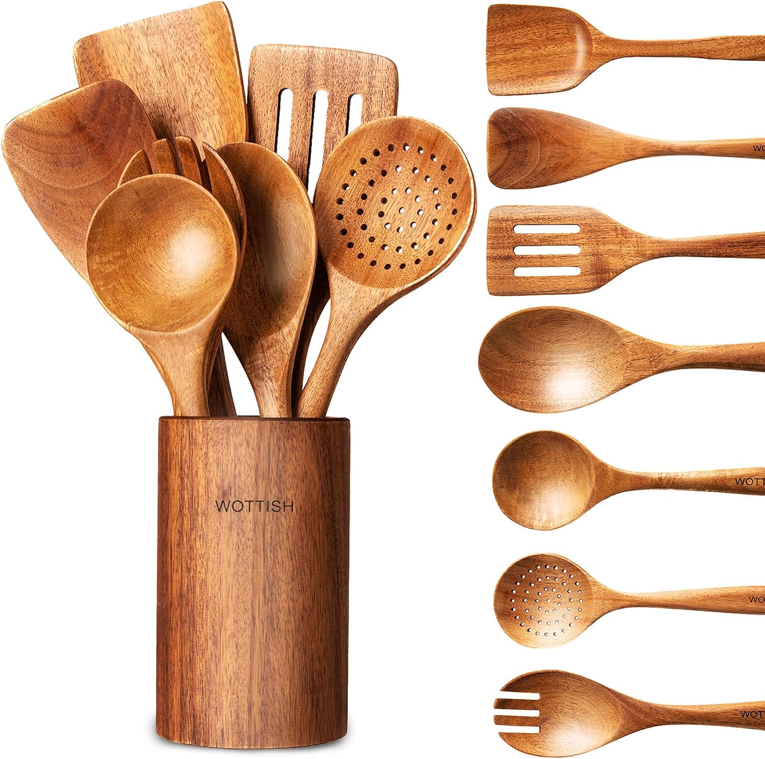 Eight Piece Wooden Utensil Set