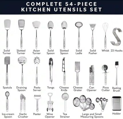 54-Piece Stainless Steel Utensil Set