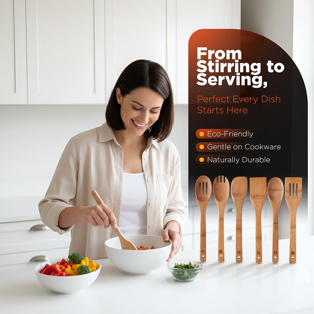 Six Piece Bamboo Utensil Collection